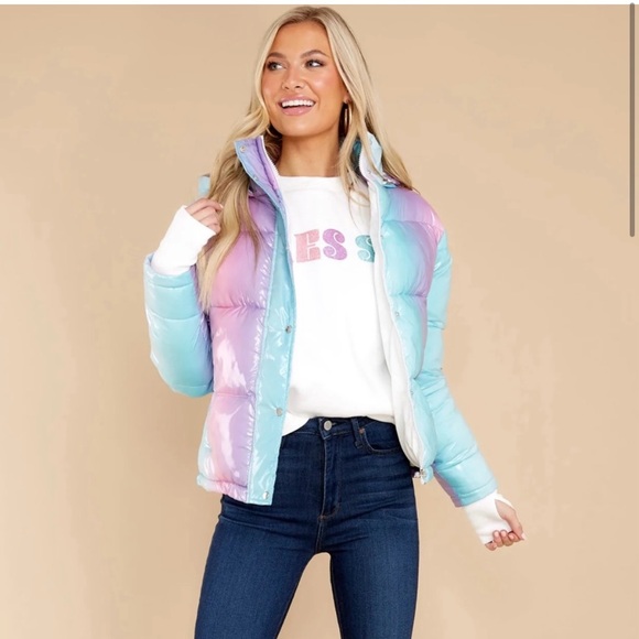 Beach Riot Multicolor Puffer Jacket - Picture 1 of 9